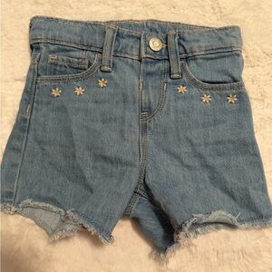Old Navy Light Blue Denim Shorts with flowers 3T